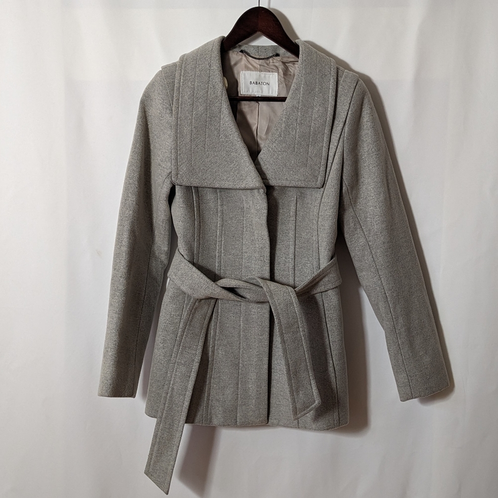 NWOT Babaton Grey "The Connor Coat" Wool & Cashmere Blend